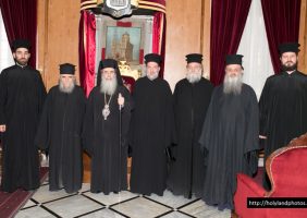 H.B. with Hagiotaphite Fathers and Archimandrite Bartholomew