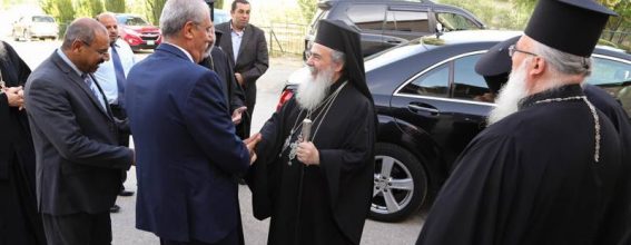 The Patriarch arrives at Beit Sahour School