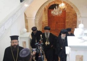 The Ethiopian Patriarch arrives at the Patriarchate