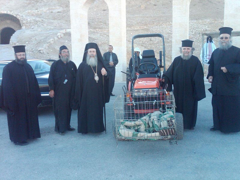 His Beatitude and escorts ascended to the Monastery with the aid of a tractor