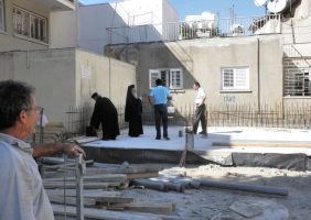 His Beatitude inspecting the place of the Hexarchy under renovation