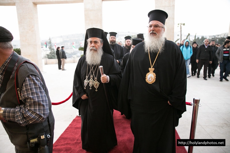His Beatitude with Archbishop Theophylaktos at the Convention Center