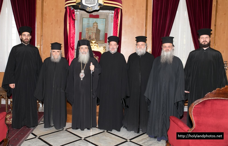 H.B. with Hagiotaphite Fathers and Archimandrite Bartholomew