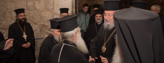 The Archbishop of Cyprus arrives at the Patriarchate