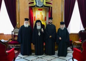 The Patriarch, the Archbishops of Nazareth and Constantina and the novice