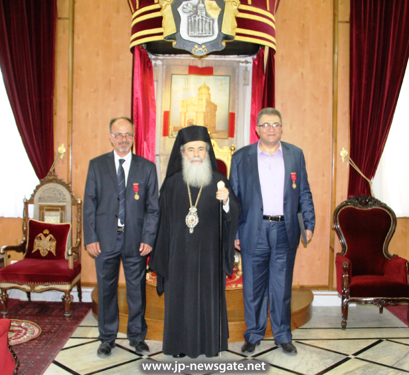 Блаженнейший Патриарх с г-ном Иматом абу Кисиеком и г-ном Салахом аль-Хонтали