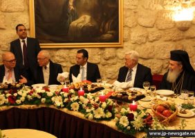 His Beatitude with President Abu Mazen at the dinner