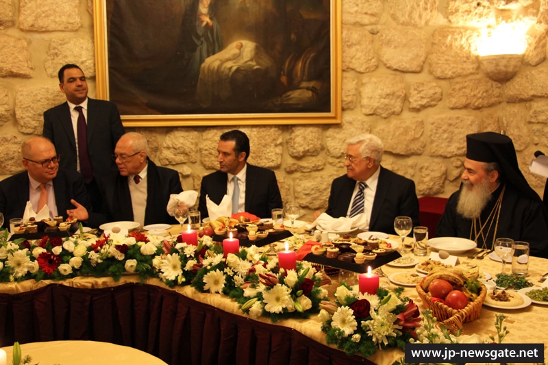 His Beatitude with President Abu Mazen at the dinner