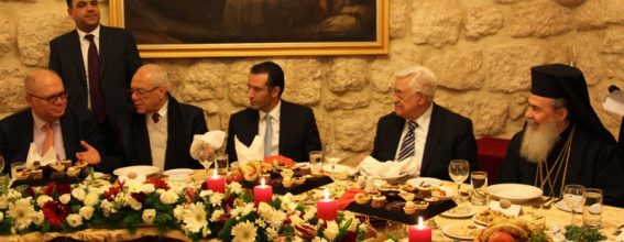 His Beatitude with President Mahmoud Abbas at lunch