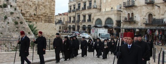 The Hagiotaphites walk to the Armenian Patriarchate