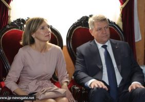 The Romanian President with his wife