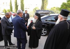 The Patriarch arrives at Beit Sahour School