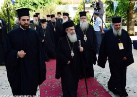 His Beatitude and Entourage walk to the Church of the Annunciation, Kisamos