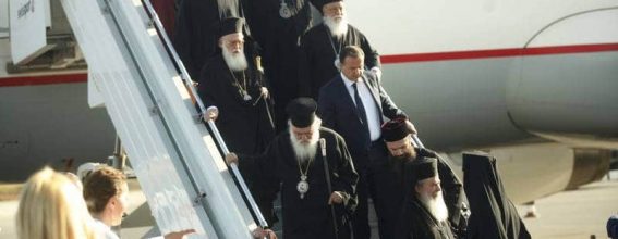 The Heads of Churches and attendants arrive in Chania