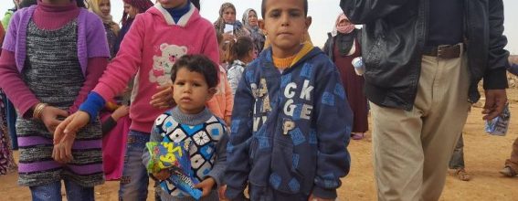 Children at refugee camp in Badia, Jordan
