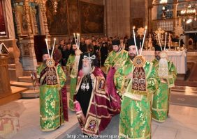 Intrarea Prea Fericirii Sale în Catoliconul Prea Sintei Biserici a Învierii
