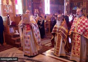 The Hegoumen of the H.M. Archimandrite Ignatios, Archimandrite Eudokimos and Dean Presbyter Christos