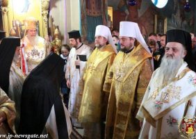 His Beatitude the Patriarch of Jerusalem and entourage