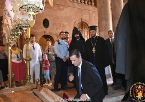 The Prime Minister of Romania Mr. Sorin Grindeanu visits the Church of the Resurrection