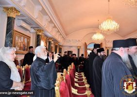 Vizita Sfintei Mănăstiri Vatopedu în Sala de recepție