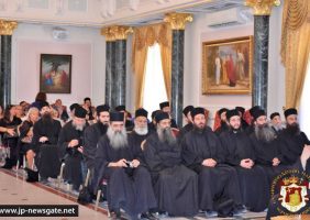 The visit of the H. Monastery of Vatopedion at the reception hall