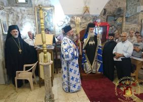 His Beatitude and Entourage at the Divine Liturgy in the town Zababde