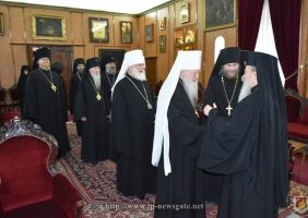 The Russian Ecclesiastical Mission in Jerusalem visits Patriarch Theophilos