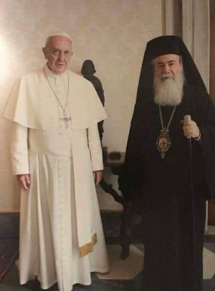 Его Божественное Блаженство Патриарх Иерусалимский с Его Святейшеством Папой в Ватикане