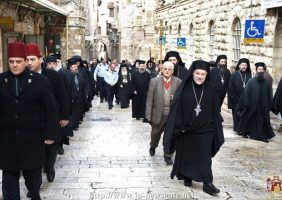 Plecarea Frăției Sfântului Mormânt de la Patriarhie