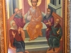 Icoana pusă spre închinare în locul unde a șezut Iisus Hristos, din Mănăstirea Sfântului Spiridon
