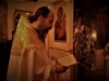Părintele stareț, Arhimandritul Constantin, în timpul Sfintei Liturghii