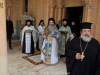 Primirea Preafericirii Sale la catoliconul Mănăstirii cu preoții în veșminte liturgice