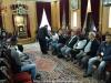 Membri ai comunității din Reineh în timpul vizitei lor festive la Patriarhie